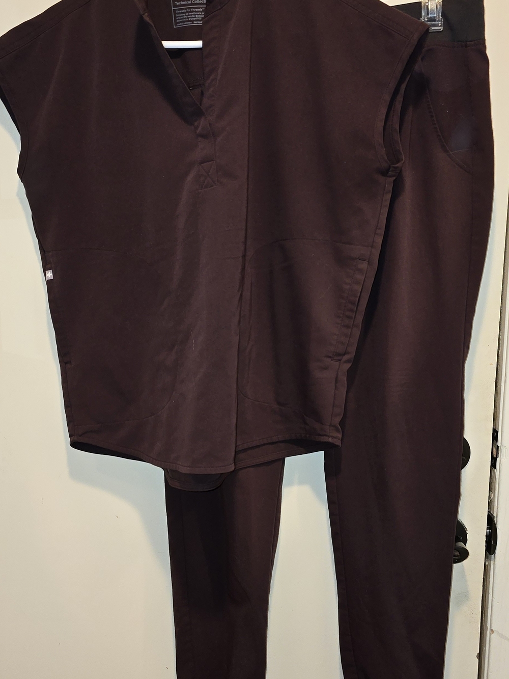 FIGS Women's Deep Burgundy Scrub Top and Pants